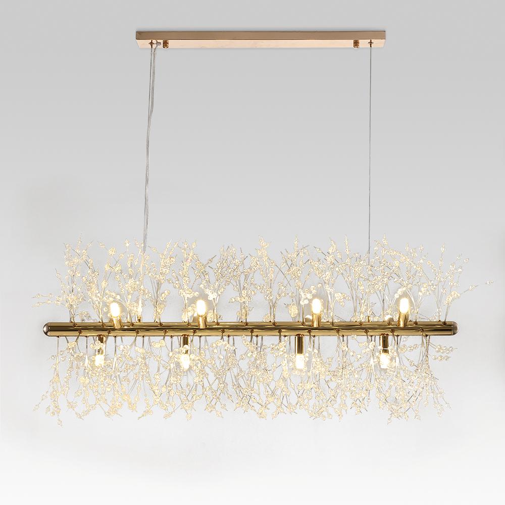 12-Light Crystal Linear Chandelier | 2 Colours