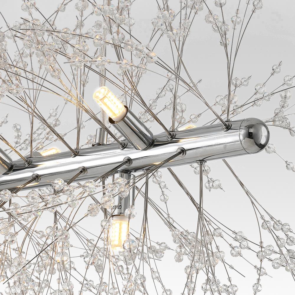 12-Light Crystal Linear Chandelier | 2 Colours