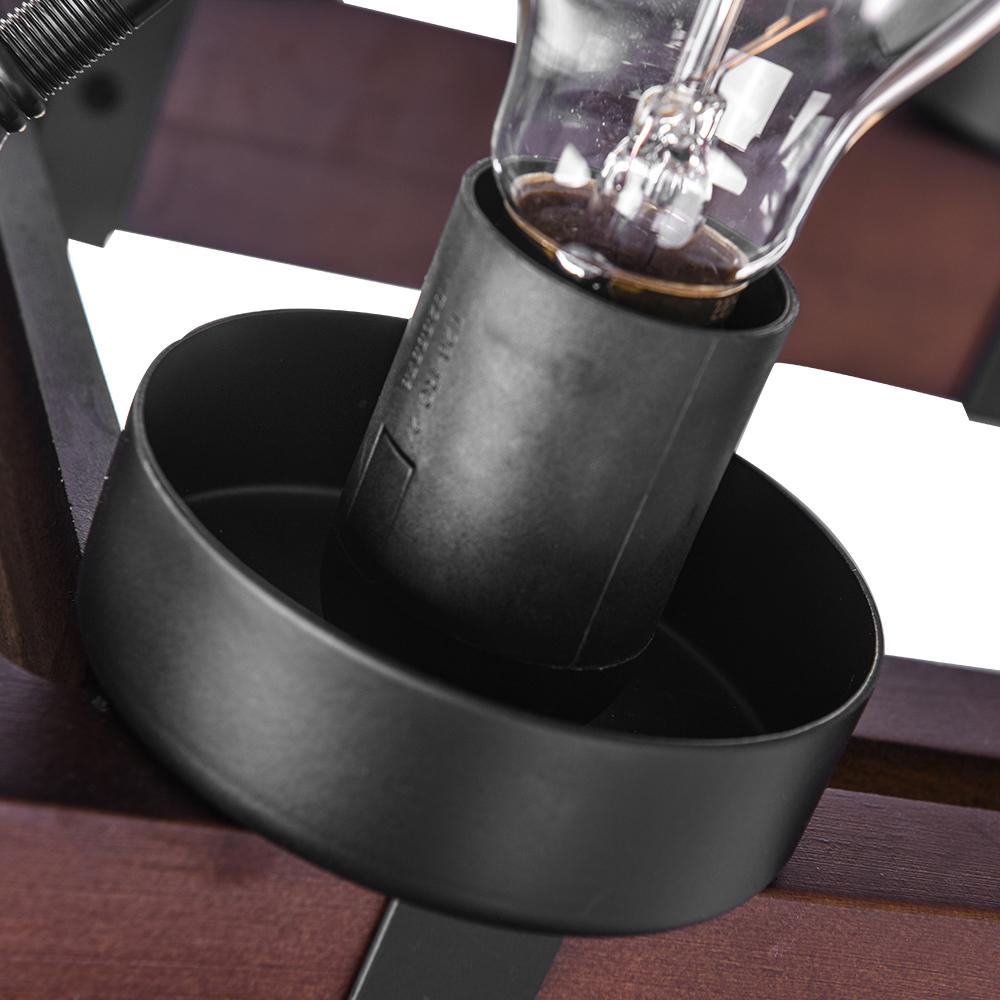 8-Light Black Wood Farmhouse Chandelier