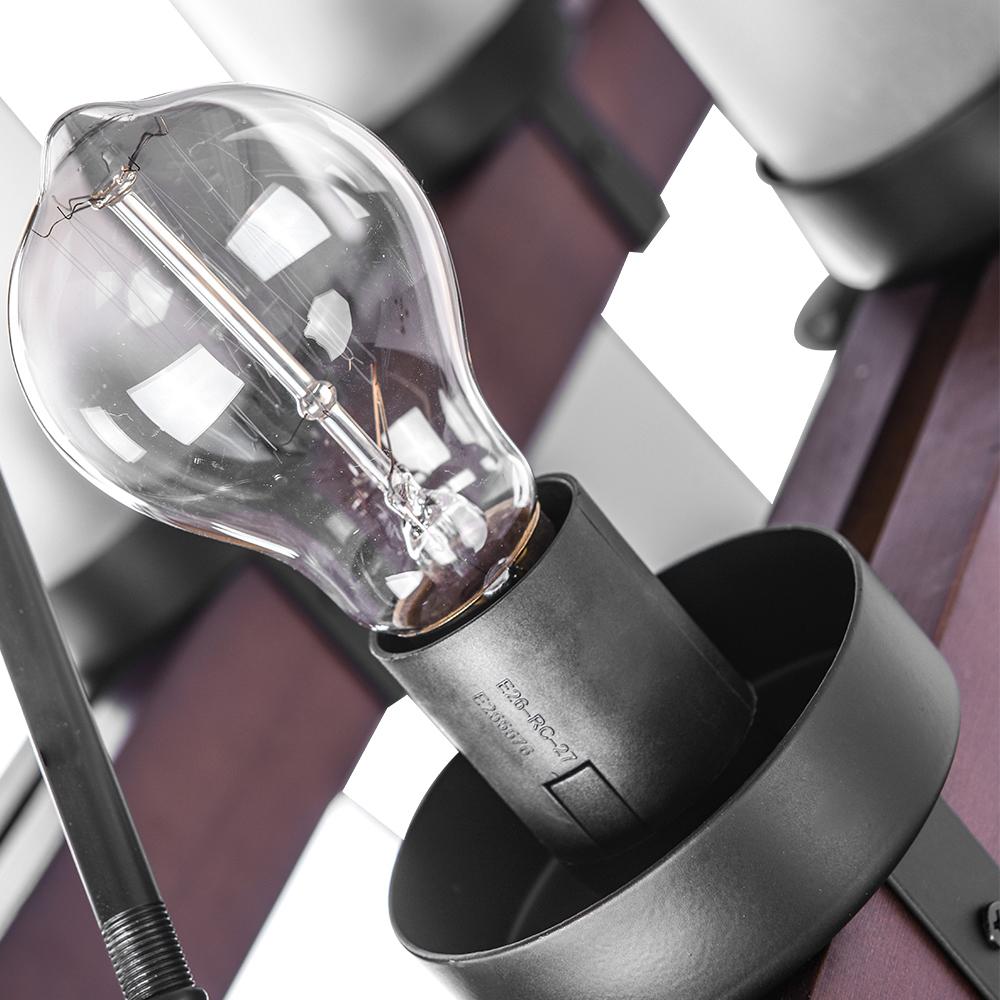 8-Light Black Wood Farmhouse Chandelier
