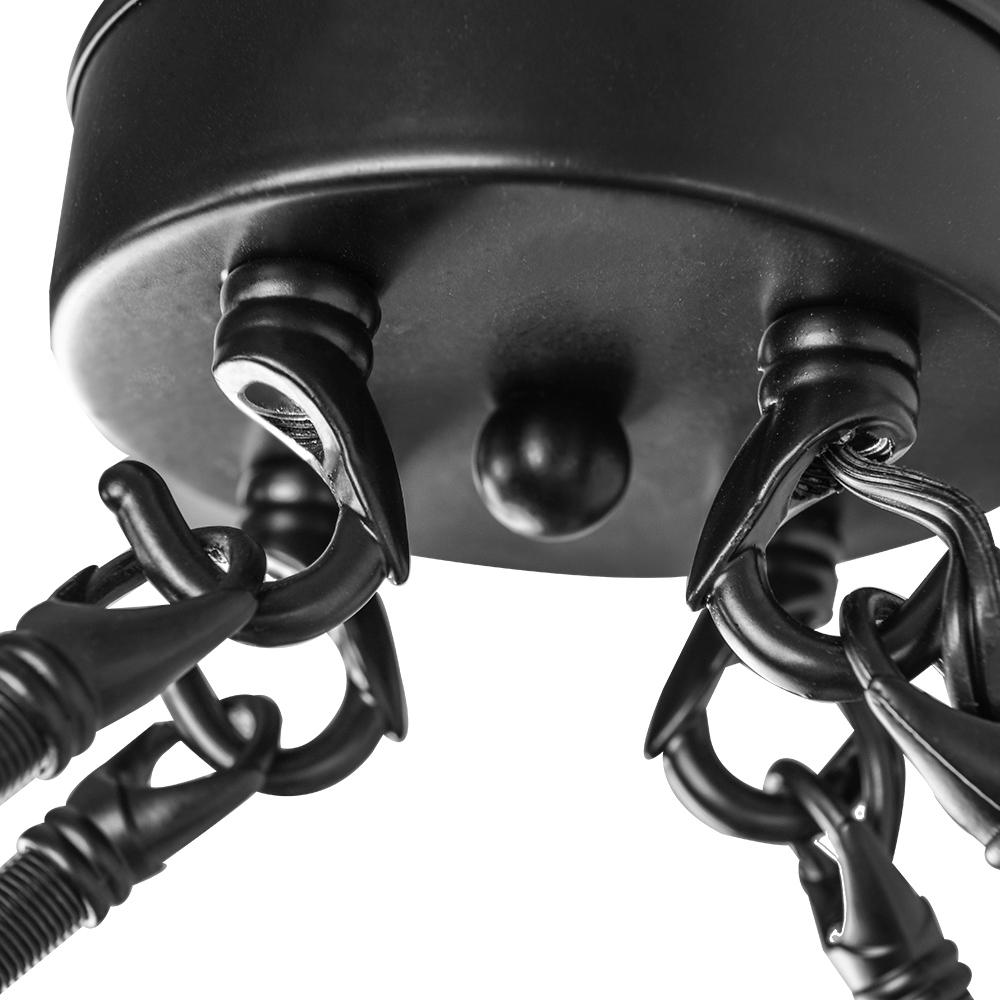 8-Light Black Wood Farmhouse Chandelier
