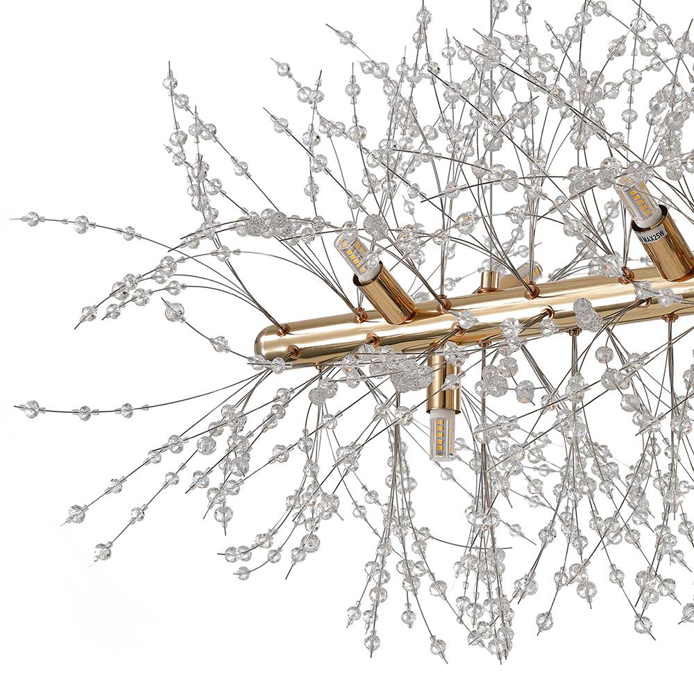 9-Light Linear Modern Crystal Chandelier