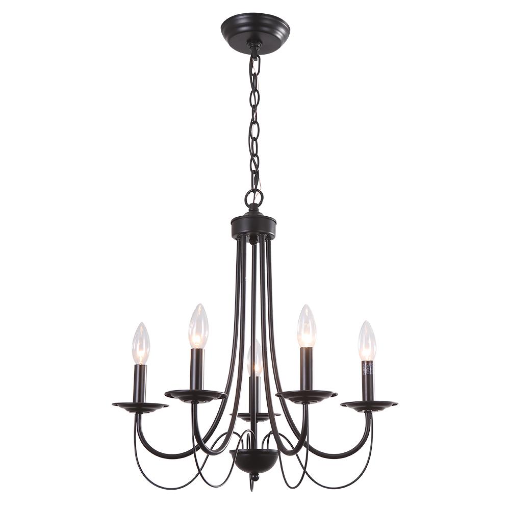 5-Light Candle Style Metal Chandelier