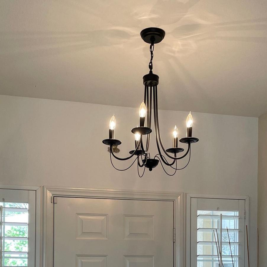 5-Light Candle Style Metal Chandelier