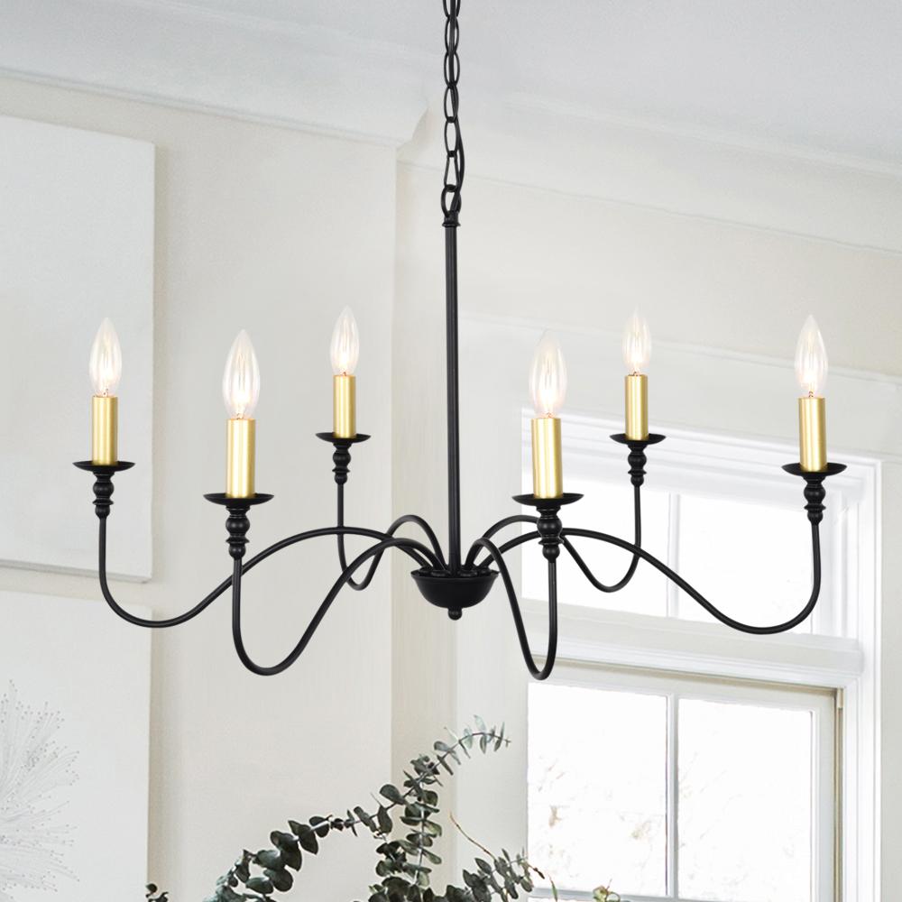 6-Light Traditional Candle Chandelier | 2 Colours