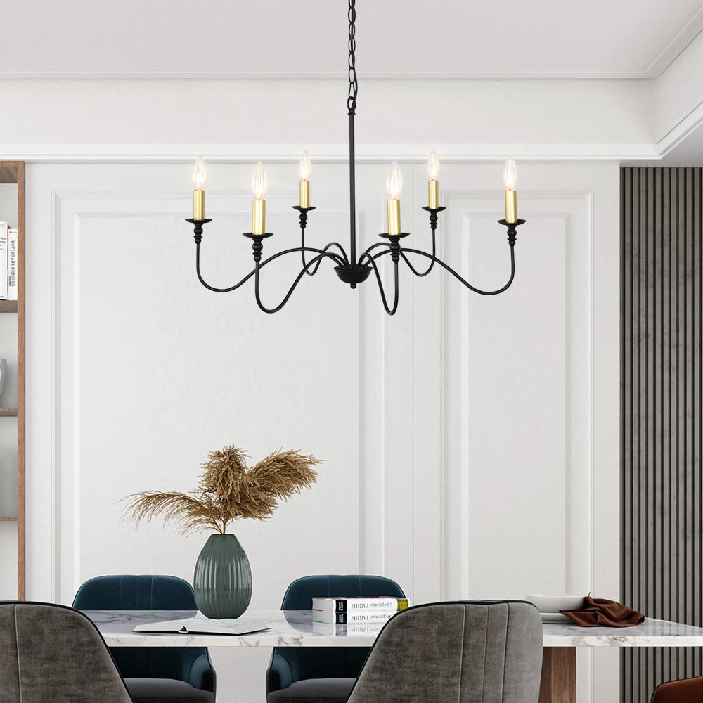 6-Light Traditional Candle Chandelier | 2 Colours