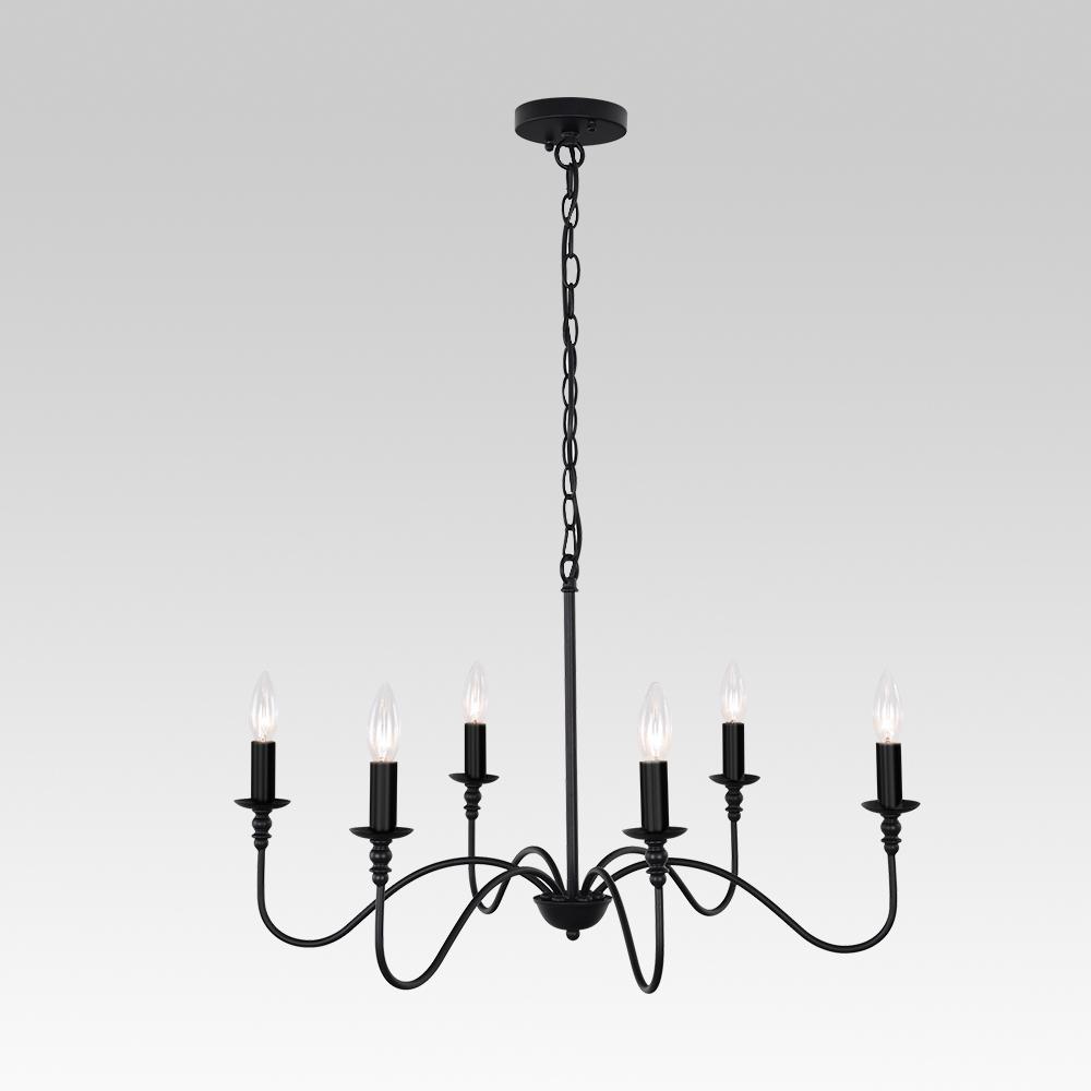 6-Light Traditional Candle Chandelier | 2 Colours