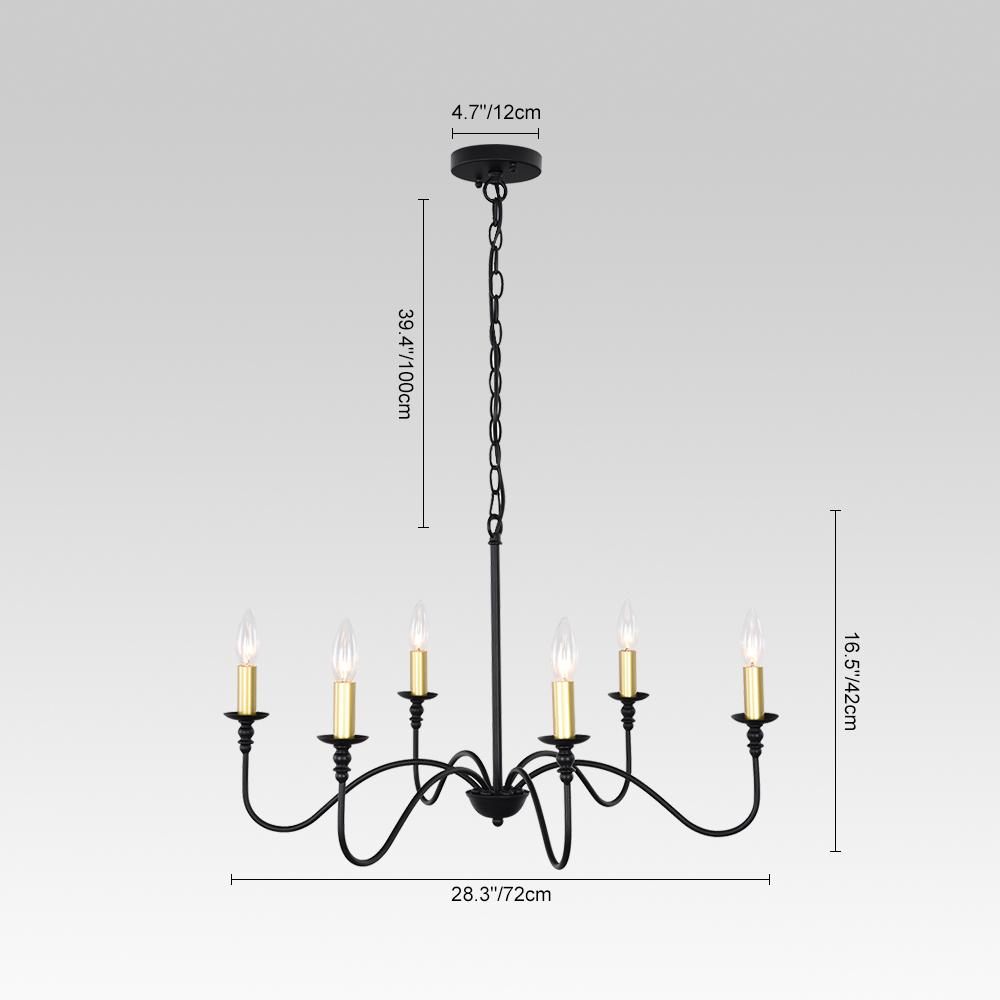 6-Light Traditional Candle Chandelier | 2 Colours