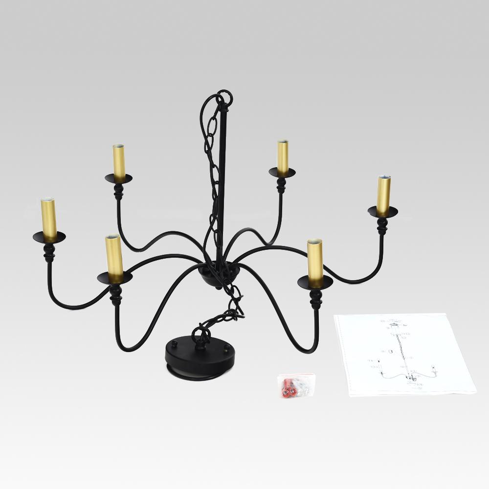 6-Light Traditional Candle Chandelier | 2 Colours
