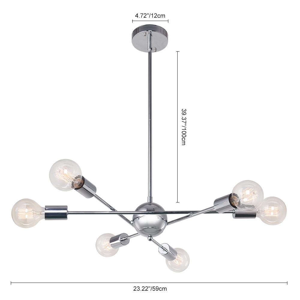 6-Light Metal Sputnik Chandelier | 3 Colours