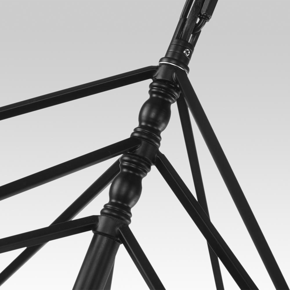 3-Light Black Geometric Candle Chandelier
