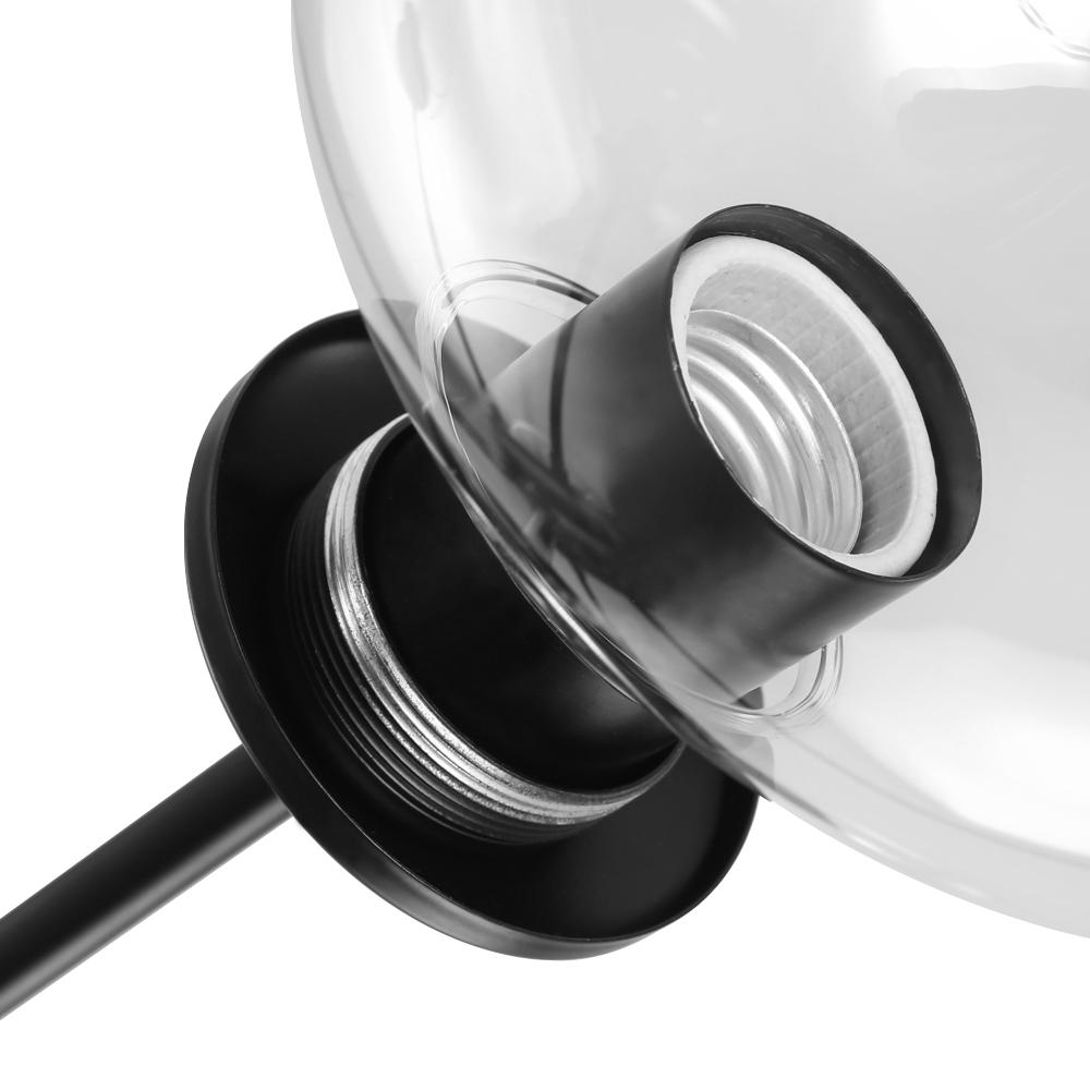 6-Light Black Glass Globe Sputnik Light