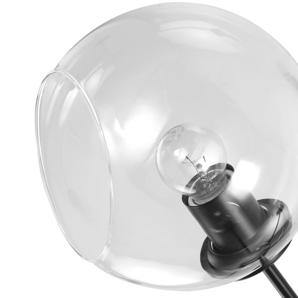 6-Light Black Glass Globe Sputnik Light