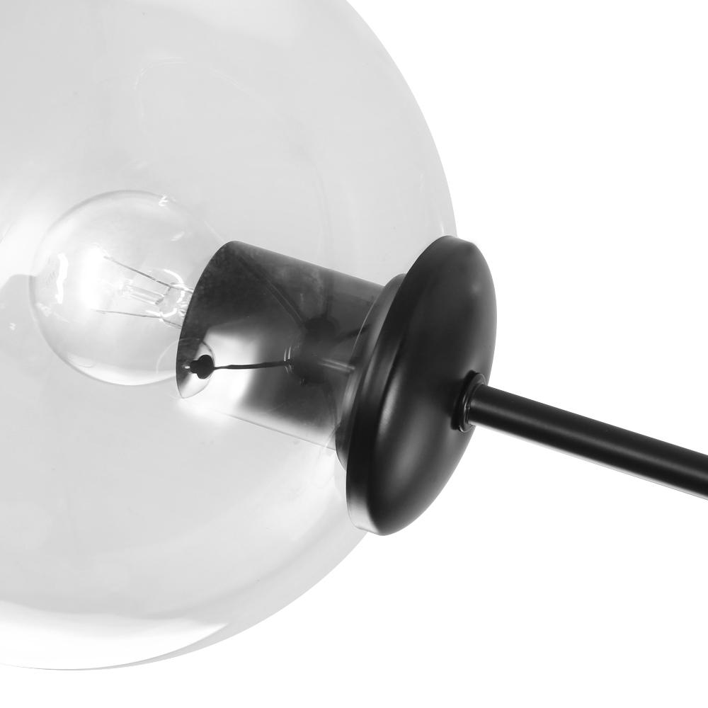 6-Light Black Glass Globe Sputnik Light