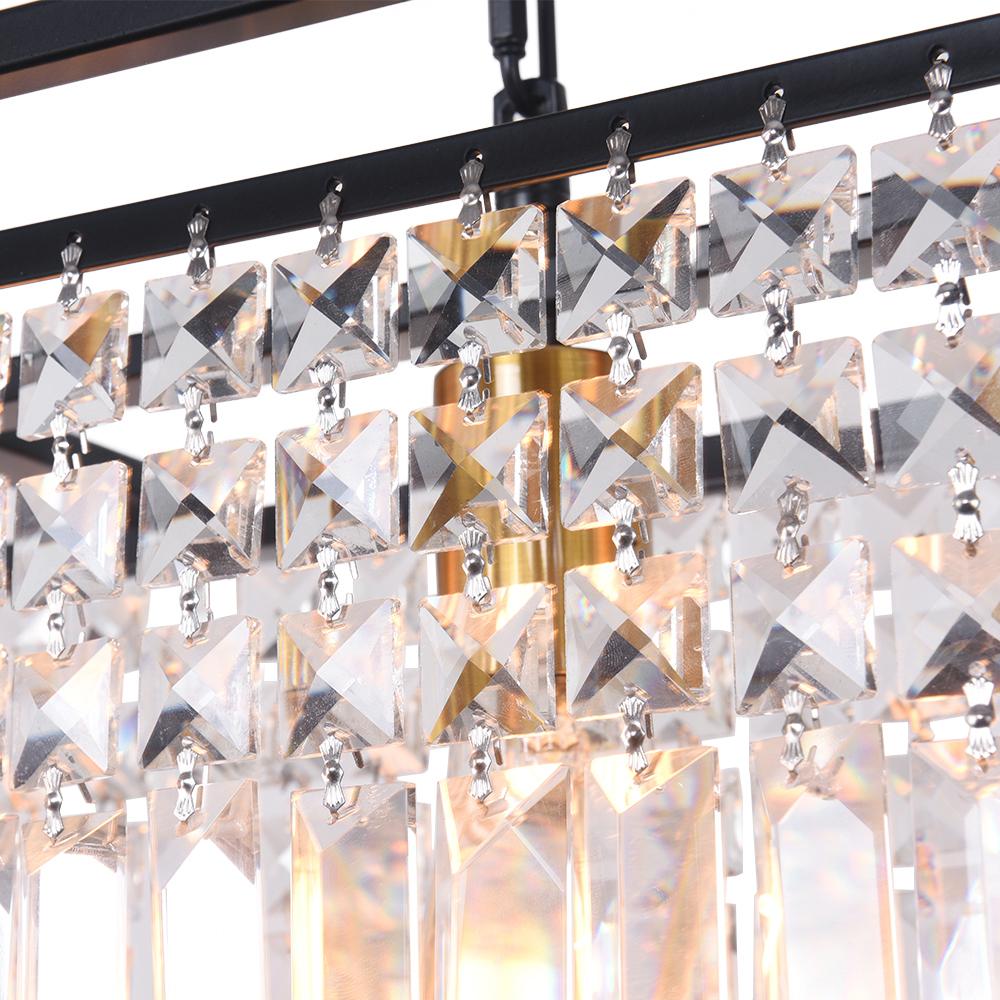 5-Light Crystal Rectangular Chandelier
