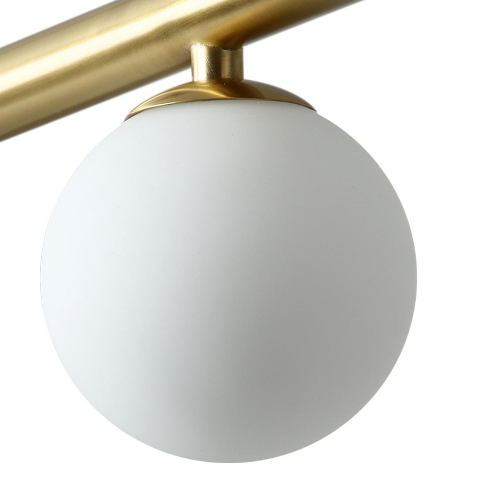 Mid-Century Modern Glass Globe Linear Chandelier