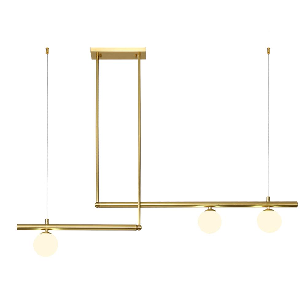 Mid-Century Modern Glass Globe Linear Chandelier