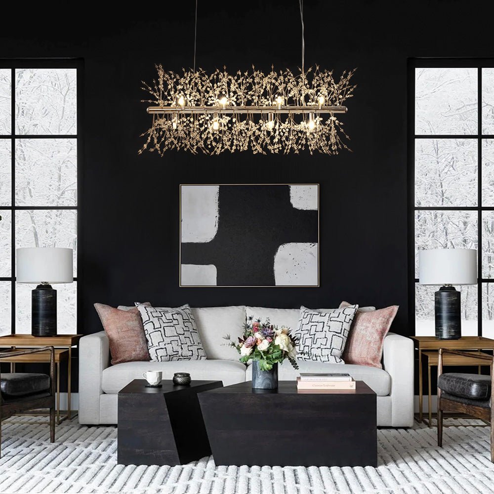 12-Light Crystal Linear Chandelier | 2 Colours