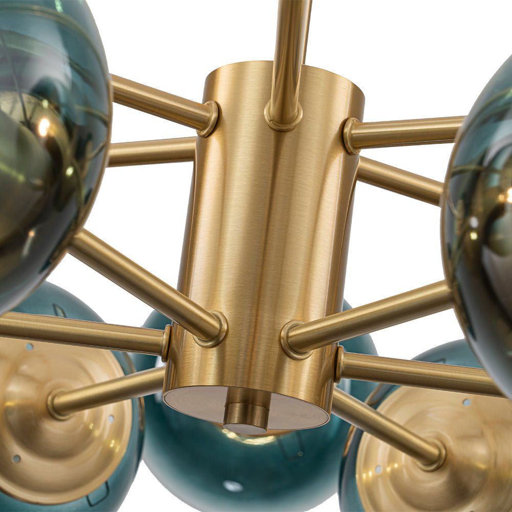 12-Light Gradient Blue Sputnik Bubble Chandelier