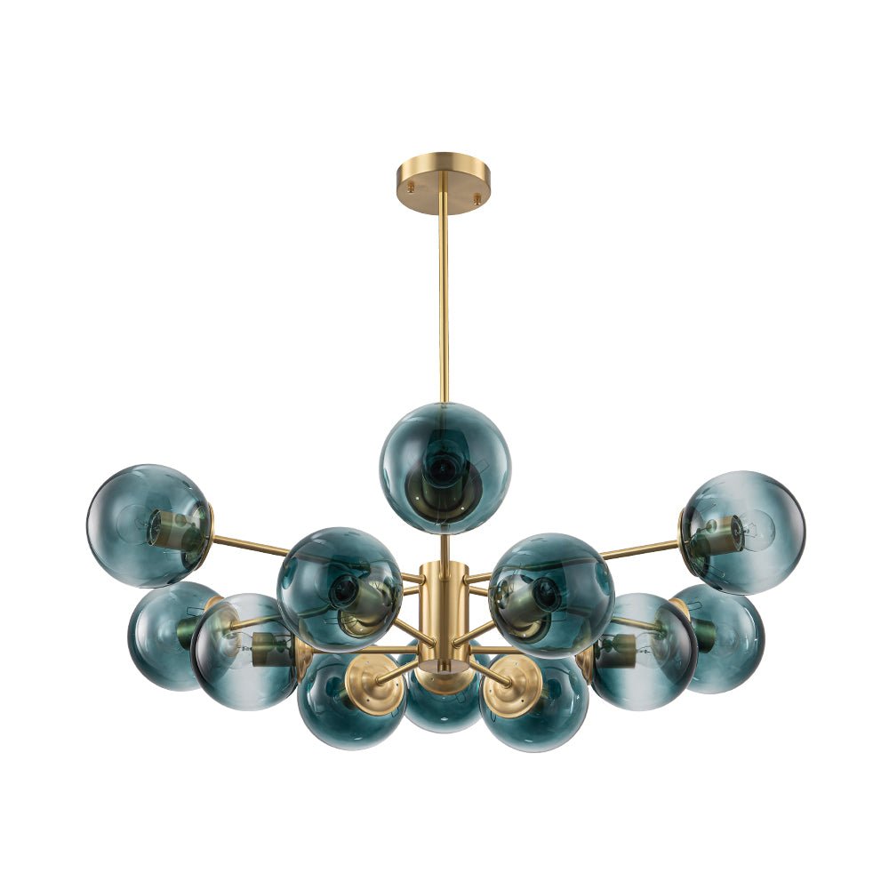 12-Light Gradient Blue Sputnik Bubble Chandelier
