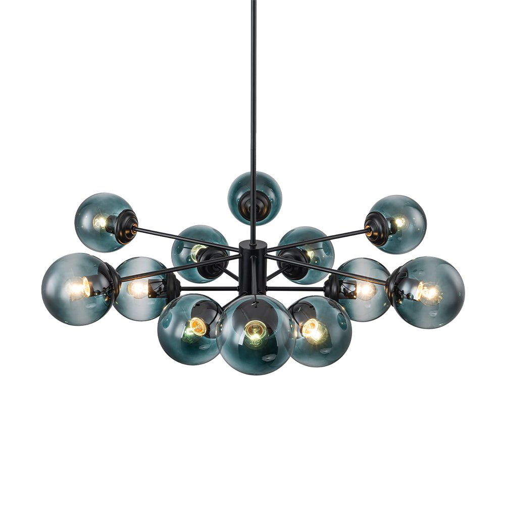 12-Light Gradient Blue Sputnik Bubble Chandelier