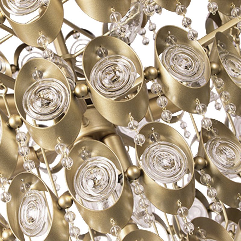 12-Light Antiqued Brass Crystal Chandelier