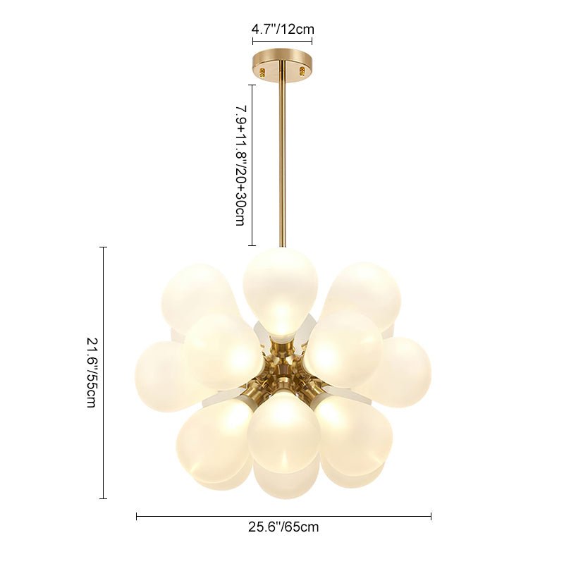 18-Light White Bubble Sputnik Chandelier