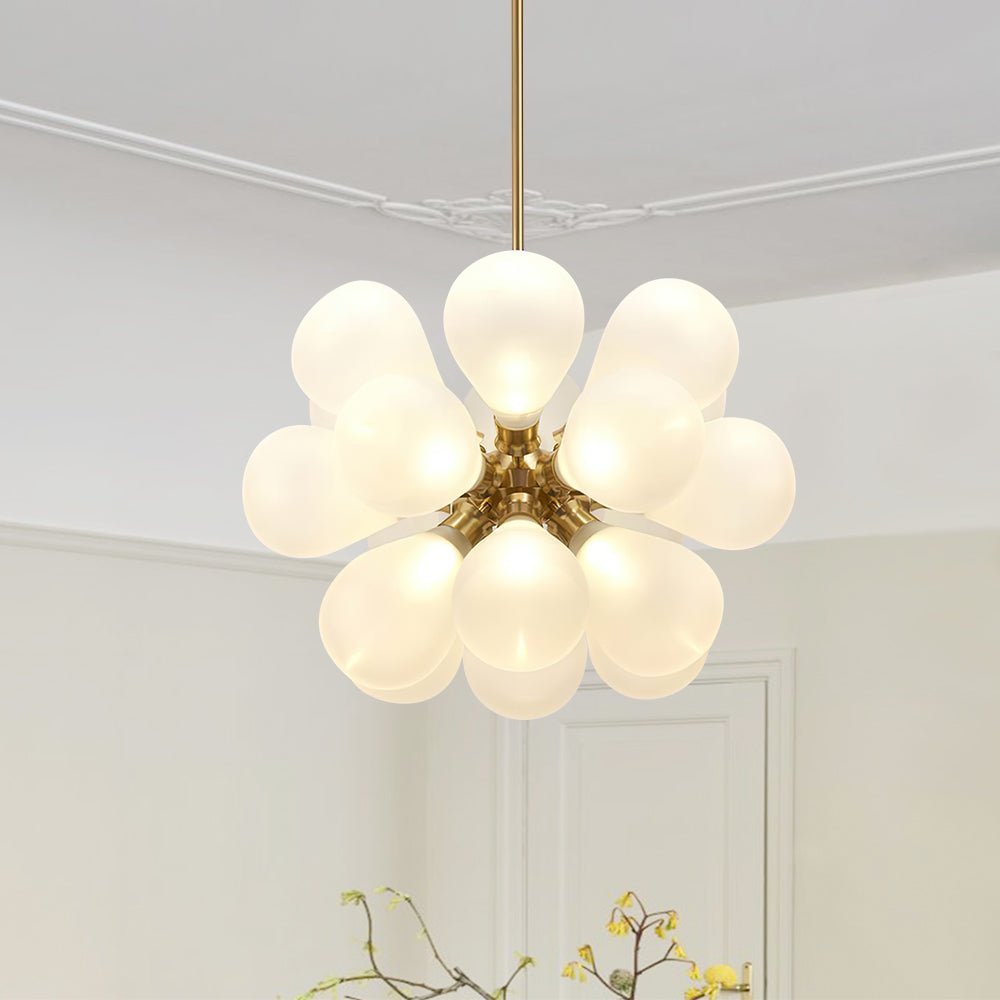 18-Light White Bubble Sputnik Chandelier