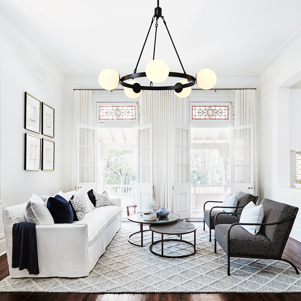 5-Light Black Bubble Chandelier