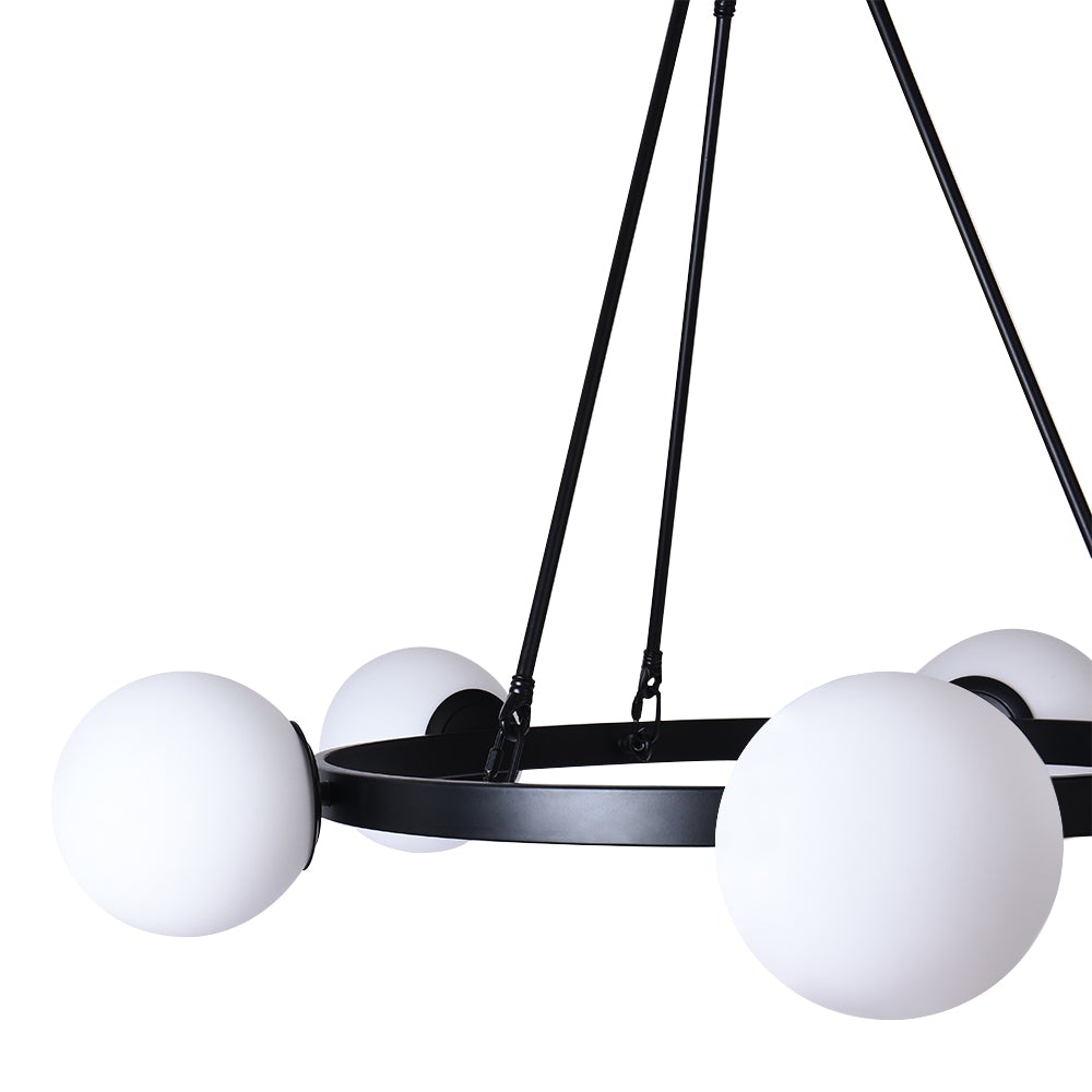 5-Light Black Bubble Chandelier