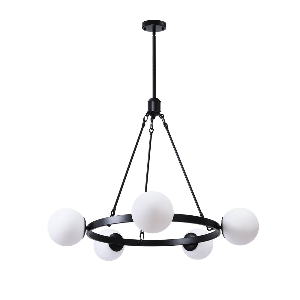5-Light Black Bubble Chandelier
