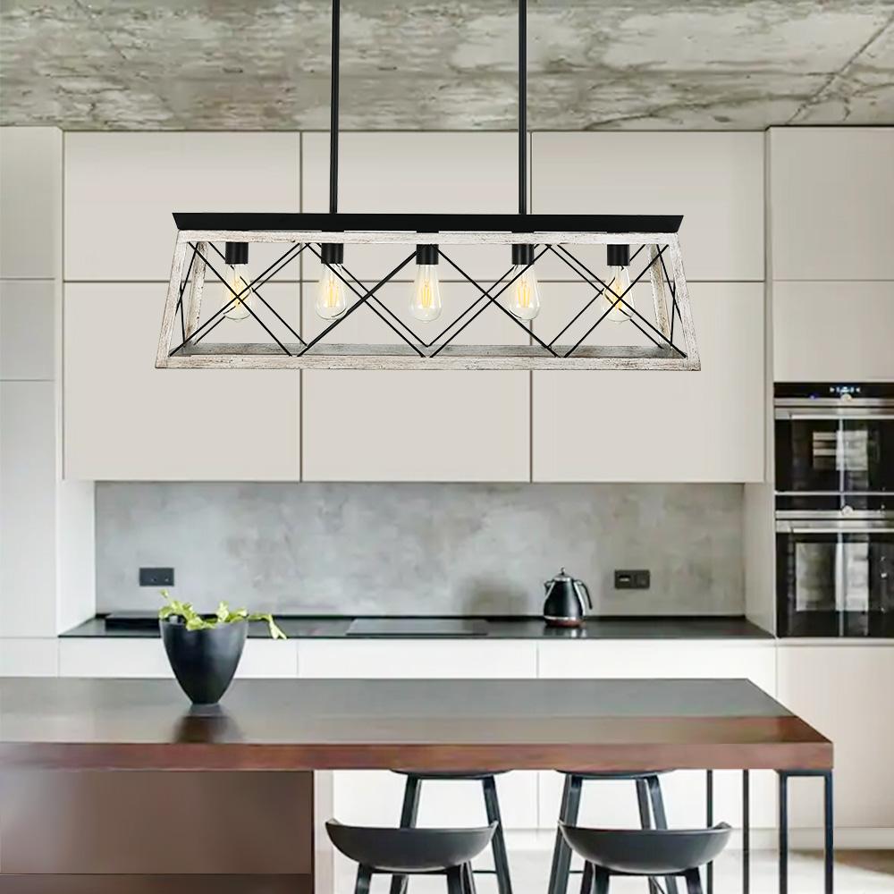 5-Light Kitchen Island Chandelier | 2 Colours