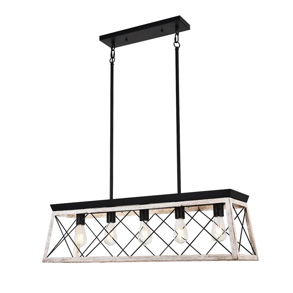 5-Light Kitchen Island Chandelier | 2 Colours