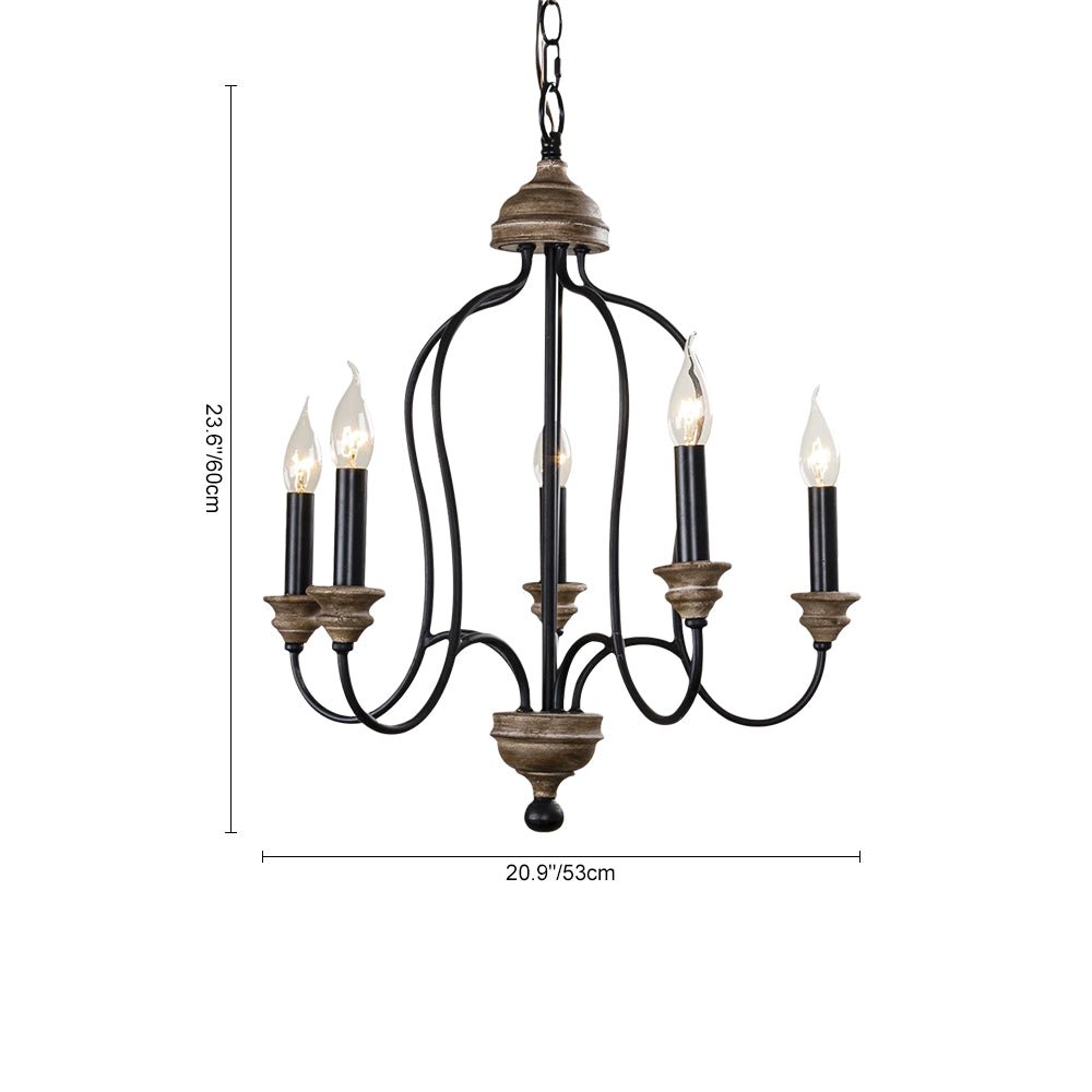 5-Light French Country Candle Style Chandelier