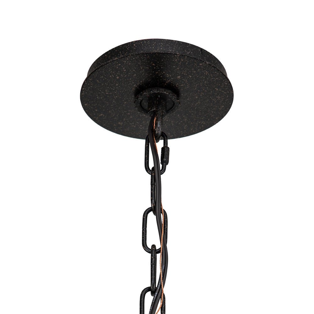 8-Light Rusty Beaded Empire Chandelier