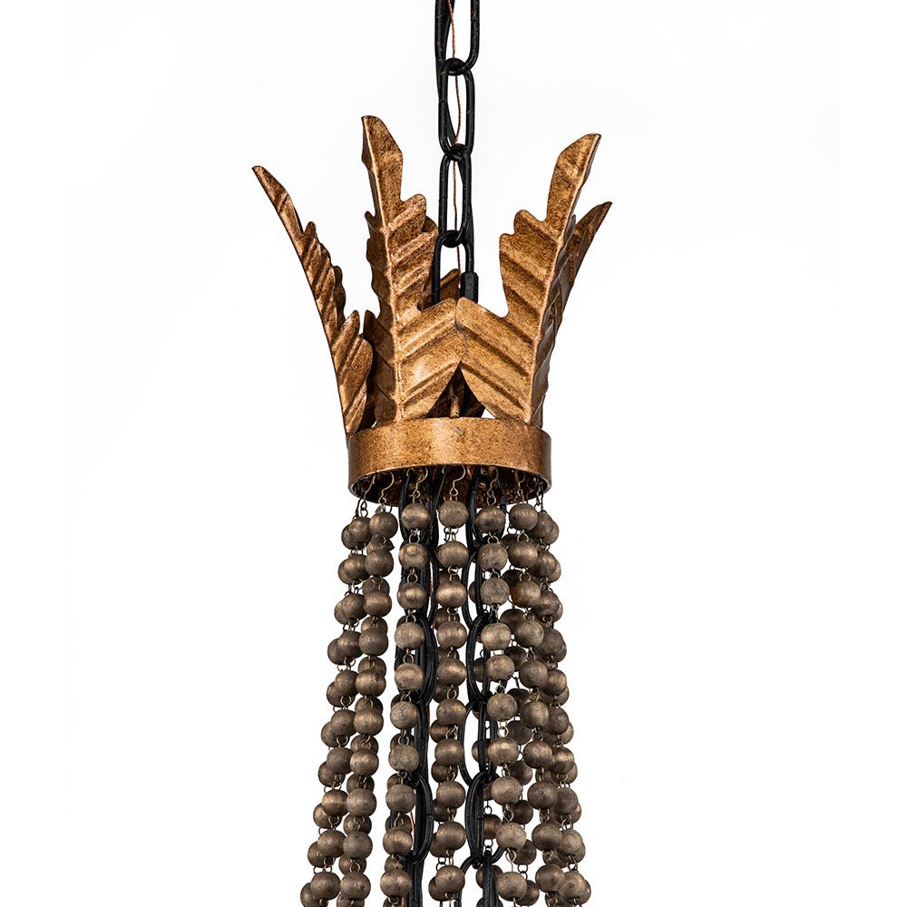 8-Light Rusty Beaded Empire Chandelier