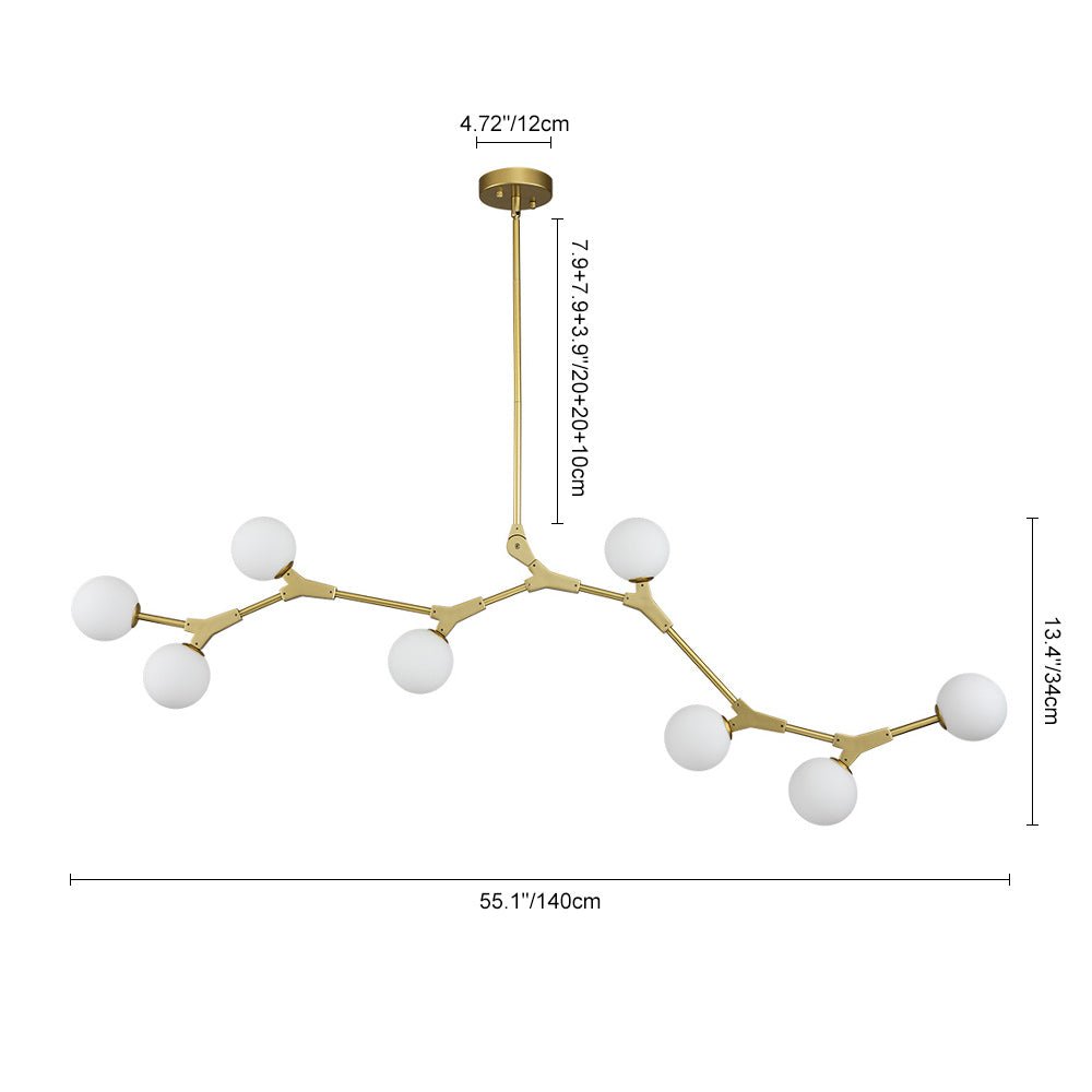 8-Light Branch Globe Chandelier | 2 Colours
