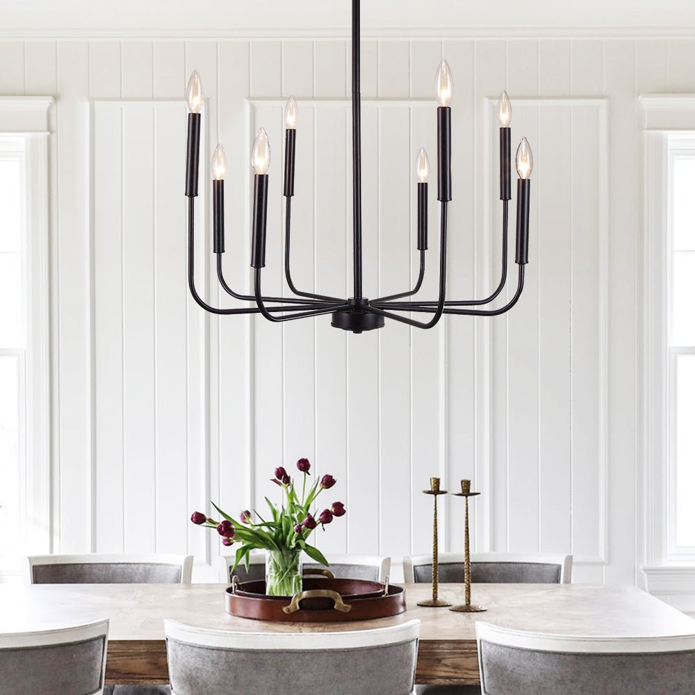 8-Light Candle Style Metal Chandelier
