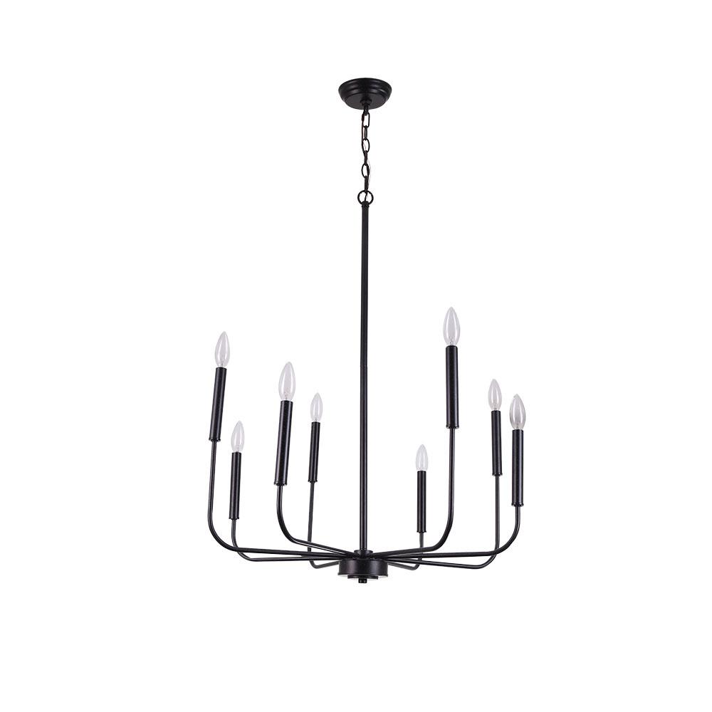 8-Light Candle Style Metal Chandelier
