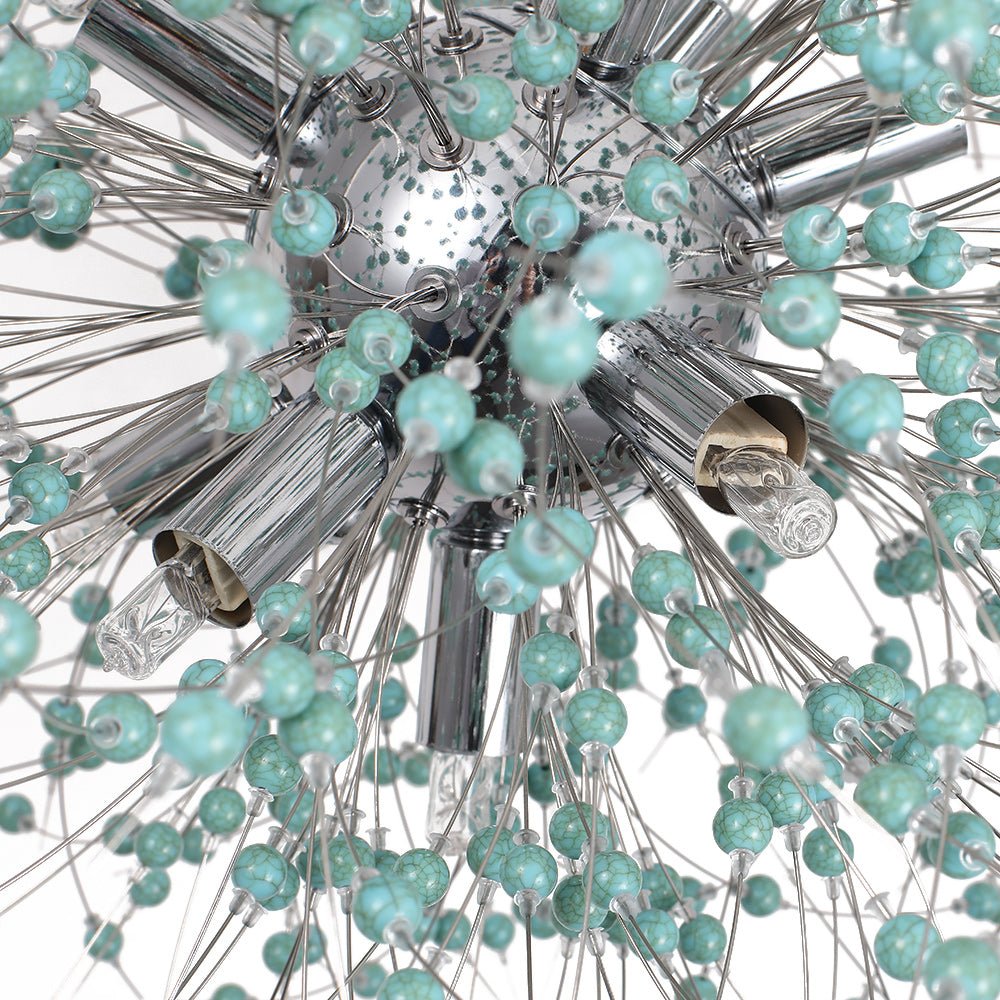 9-Light Blue Dandelion Chandelier | 2 Colours