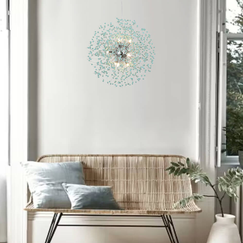 9-Light Blue Dandelion Chandelier | 2 Colours