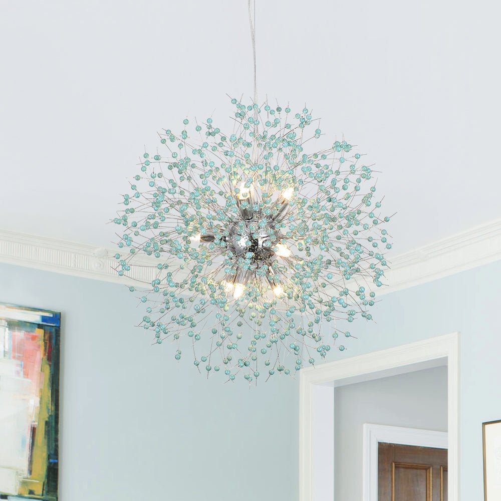 9-Light Blue Dandelion Chandelier | 2 Colours