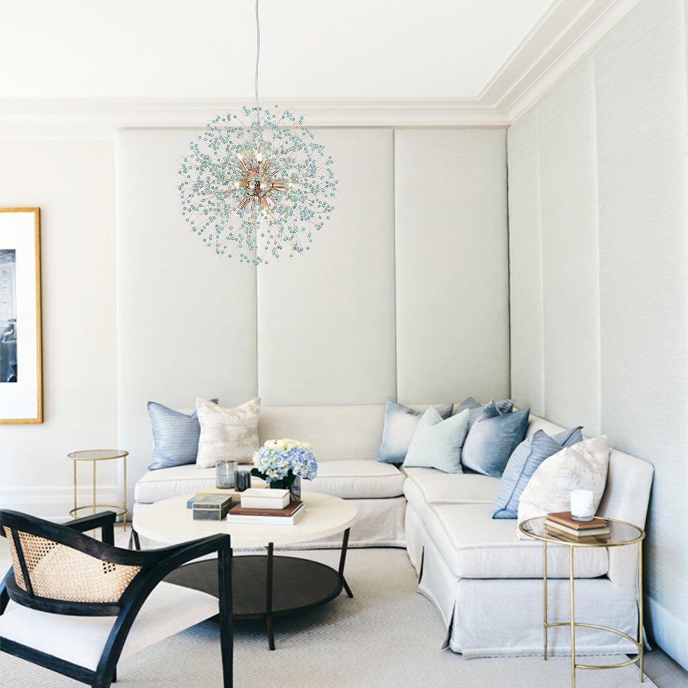 9-Light Blue Dandelion Chandelier | 2 Colours