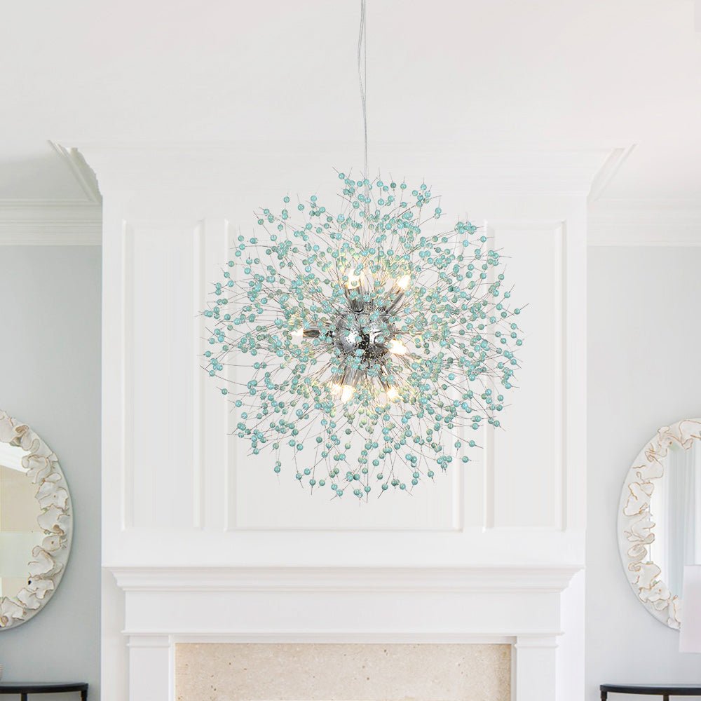 9-Light Blue Dandelion Chandelier | 2 Colours