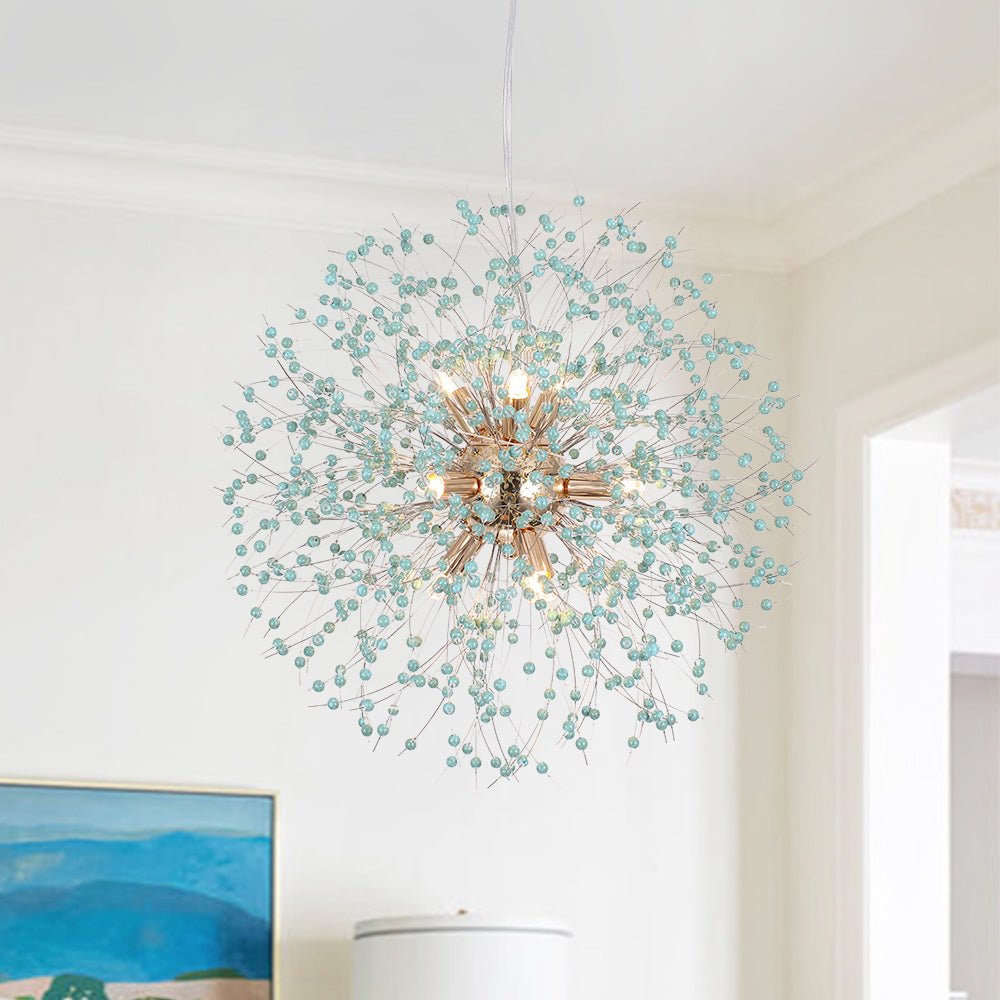 9-Light Blue Dandelion Chandelier | 2 Colours