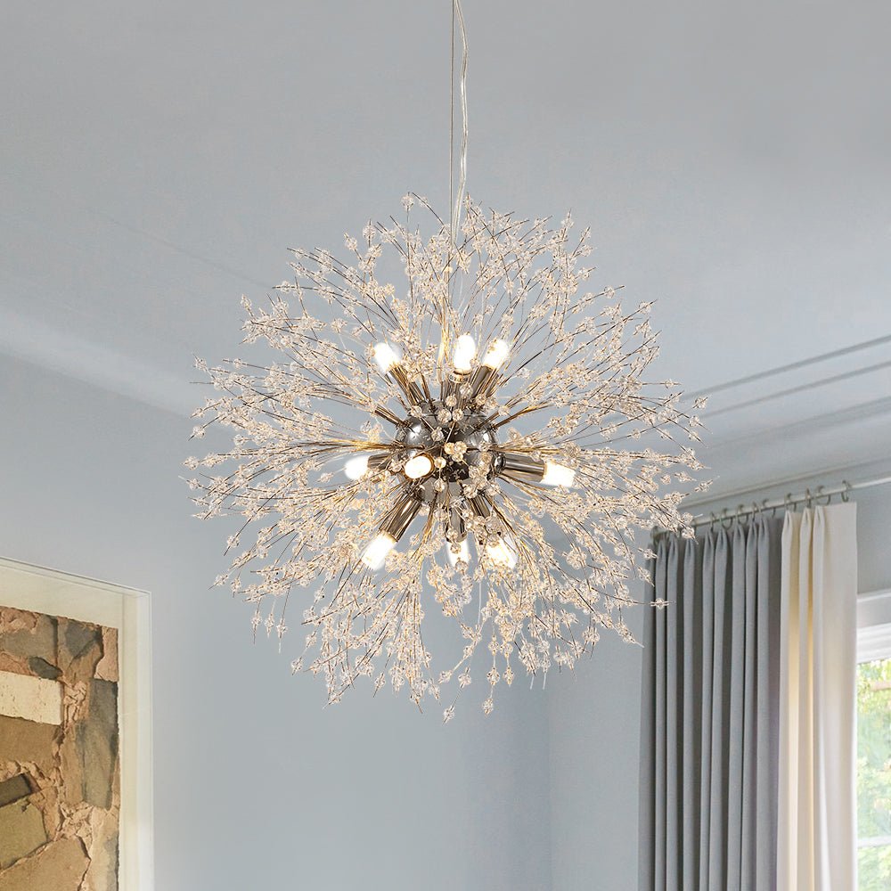 9-Light Firework Crystal Modern Unique Sputnik Light