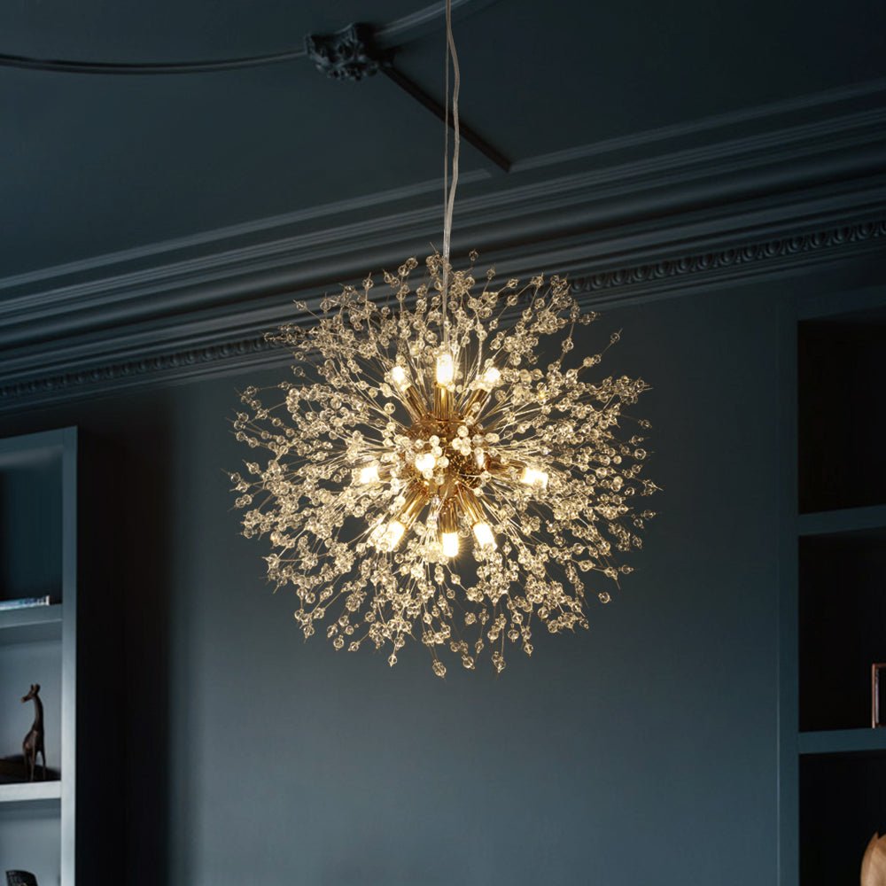 9-Light Firework Crystal Modern Unique Sputnik Light