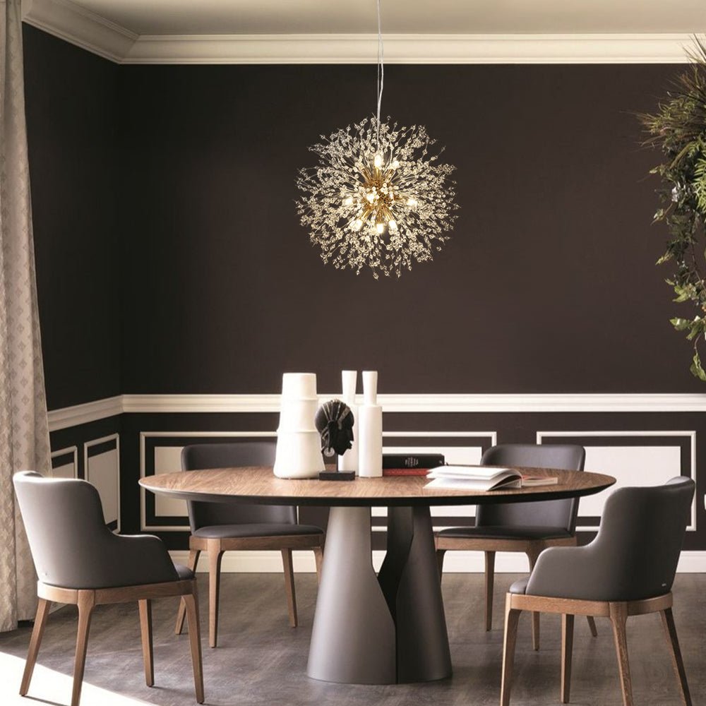 9-Light Firework Crystal Modern Unique Sputnik Light