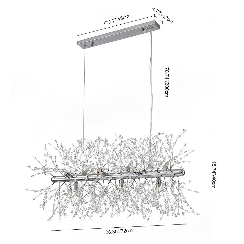 9-Light Linear Modern Crystal Chandelier