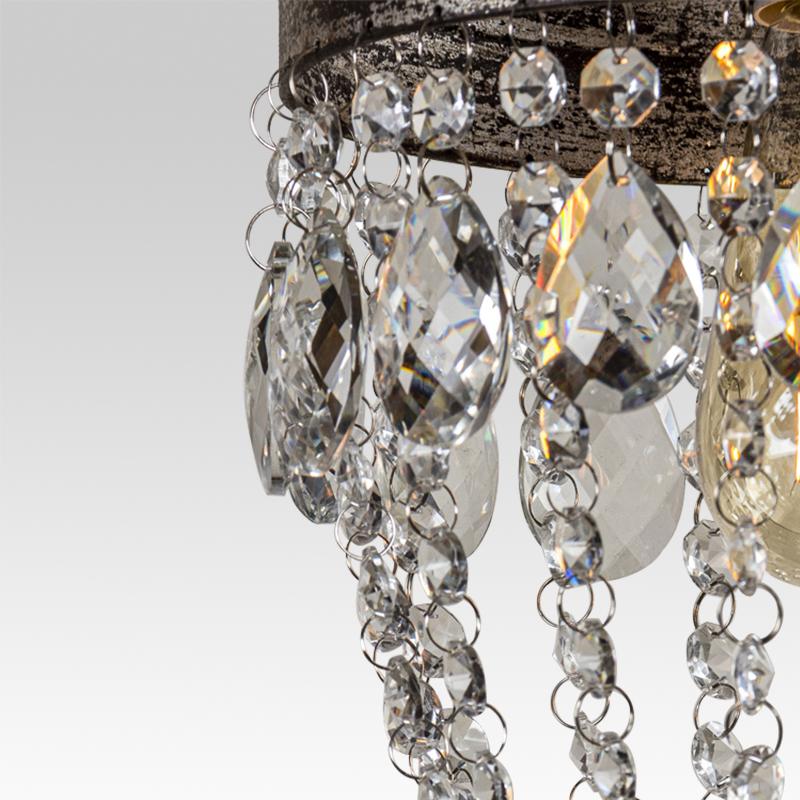 5-Light Silver Crystal Crown Chandelier